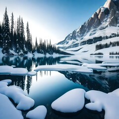 snow covered mountains