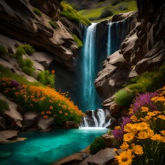 waterfall in autumn