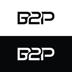 Minimalist B2P Letter Logo. Usable for Business Logo. Monogram Element