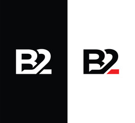 Monogram B2 Letter Logo Design. Usable for Business Logo. Logo Element