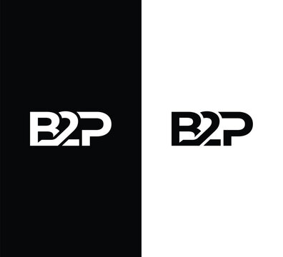 Minimalist B2P Letter Logo. Usable for Business Logo. Monogram Element