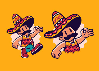 Cartoon of Mexican Uncle Mascot Design