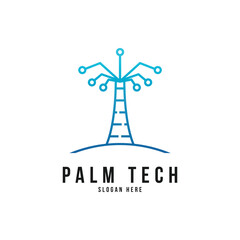 Palm tech logo design concept