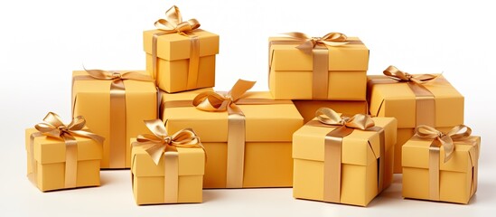 Decorative or symbolic gift boxes representing celebration joy and happiness