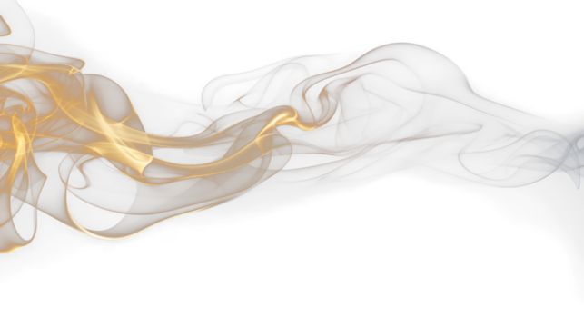 Golden smoke curve on the transparent background - Powered by Adobe
