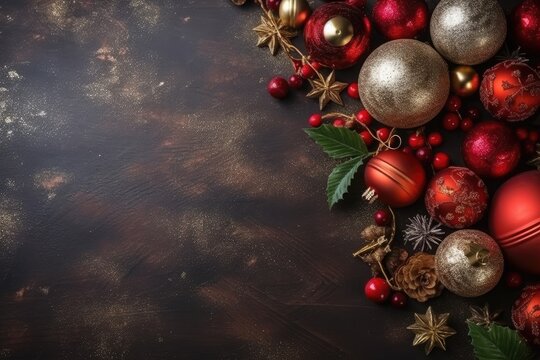 Christmas blank background with Christmas ball decoration with text space