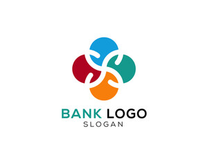 Abstract Bank logo design template. Corporate identity design element. Business sign.