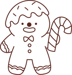 Collection of Christmas cartoons isolated on a white background. Little Santa with gifts and holiday decorations; cute card. Super cute cartoon character, illustration, hand drawn, vector
