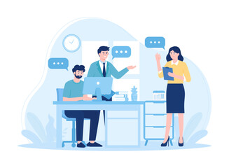 People are learning together concept flat illustration