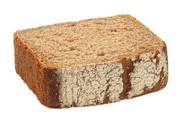 Rye bread slice isolated on white background