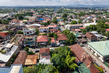 Fototapeta na wymiar Santa Rosa, Laguna, Philippines - Aerial of the town of Sta Rosa.