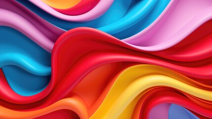Polyurethane in different color with colorful curls background.