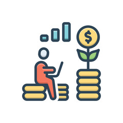 Color illustration icon for investor