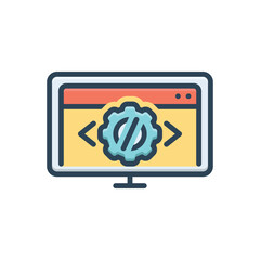 Color illustration icon for development