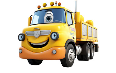 Stunning Yellow Tanker Tommy 3D Cartoon Isolated on Transparent Background PNG.