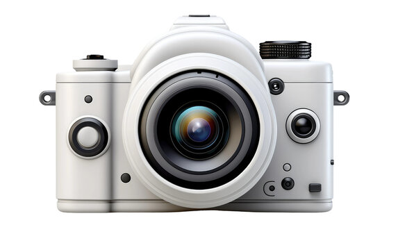 Stunning White Digital Video Camera 3D Cartoon Isolated on Transparent Background PNG.