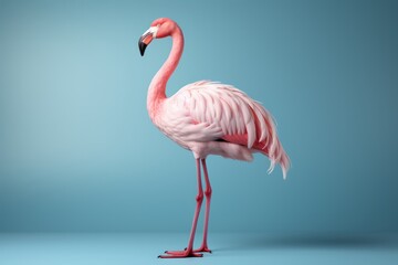 Pastel pink flamingo with a minimalist design, offering a touch of nature's beauty in a simple form, Generative AI 