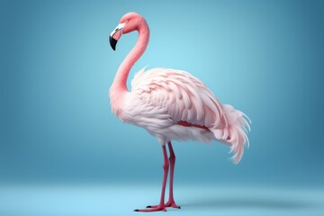 Fototapeta premium Pastel pink flamingo with elegant simplicity, Generative AI