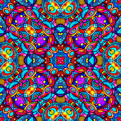 Kaleidoscope Seamless pattern tile repeat patterns surface design textile design for fabric and digital paper background