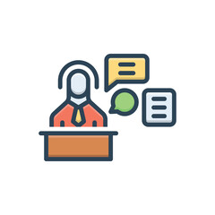 Color illustration icon for enquiry