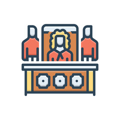 Color illustration icon for judge