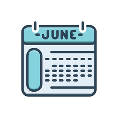 Color illustration icon for june
