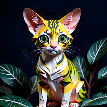 Paper Margays: Capturing the Elegance of Elusive Tree Dwellers.(Generative AI)