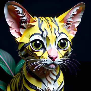 Paper Margays: Capturing the Elegance of Elusive Tree Dwellers.(Generative AI)