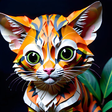 Paper Margays: Capturing the Elegance of Elusive Tree Dwellers.(Generative AI)