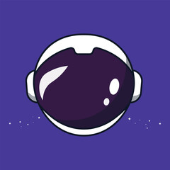 Cute Astronaut Head Cartoon Vector Icon Illustration