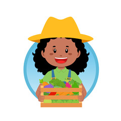 Farmer Harvesting Vegetables and Fruit Avatar