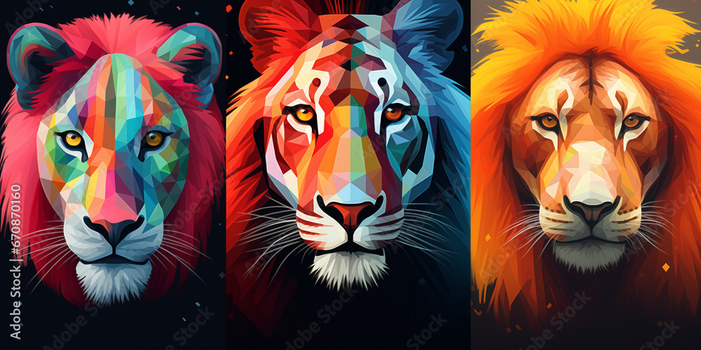 Canvas Prints Bright and colorful animal poster.