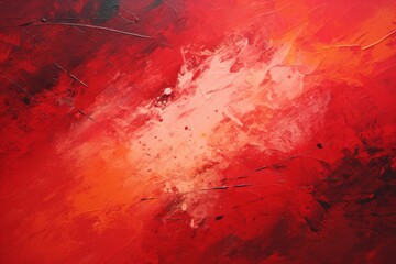 Abstract oil paint texture on canvas. Red background.