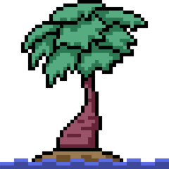 Obraz premium pixel art palm tree island