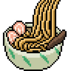 Fototapeta premium pixel art japanese noodle bowl