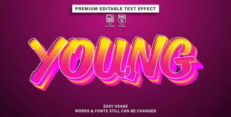 editable text effect young