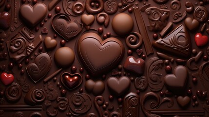 Chocolate valentine day background.