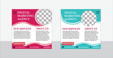 Vector fully editable landscape business flyer design.