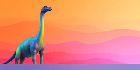 Photo sur Plexiglas Dinosaures Bright and colorful animal poster.