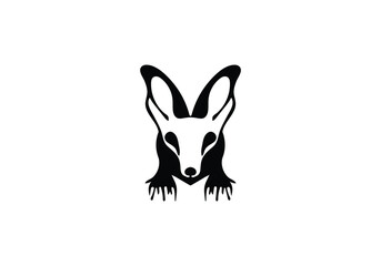 Bat Eared Fox minimal style icon illustration design
