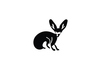 Bat Eared Fox minimal style icon illustration design