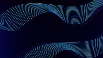 Dark Blue Abstract Lines Technology Background - 40