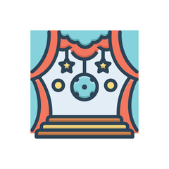 Color illustration icon for theme