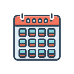 Color illustration icon for yrs  month