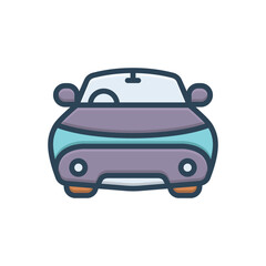 Color illustration icon for autos