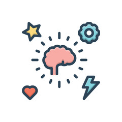 Color illustration icon for behavioral