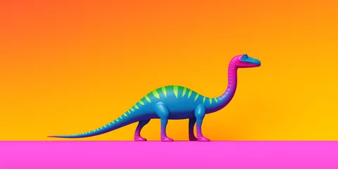 Fototapete Dinosaurier Bright and colorful animal poster.