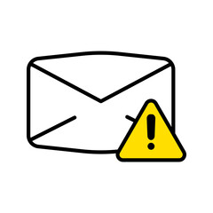 email envelope with warning sign icon vector