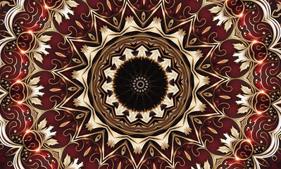 Abstract kaleidoscope background. Beautiful multicolor kaleidoscope texture. Unique mandala design.