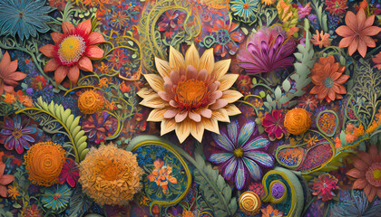 Fototapeta na wymiar flowers in the garden wallpaper pattern 